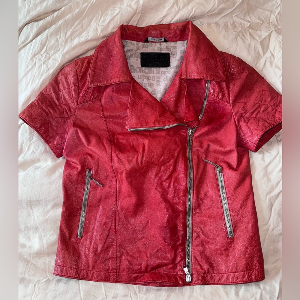 Baldinini size 42 ITALIAN HANDMADE WOMEN SOFT GENUINE LEATHER JACKET